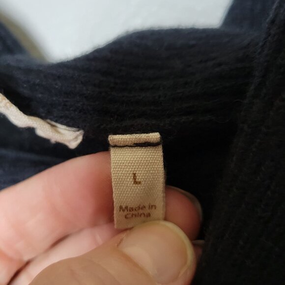 Soft Surroundings Womens Large Cowl Neck Sweater Wool Cashmere Black - Picture 3 of 8